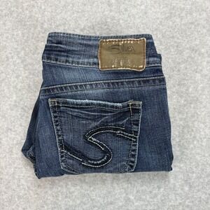 Silver Jeans Suki Capri Jeans 29x22.5 Blue Mid Rise Curvy Stretch Boho Comfort